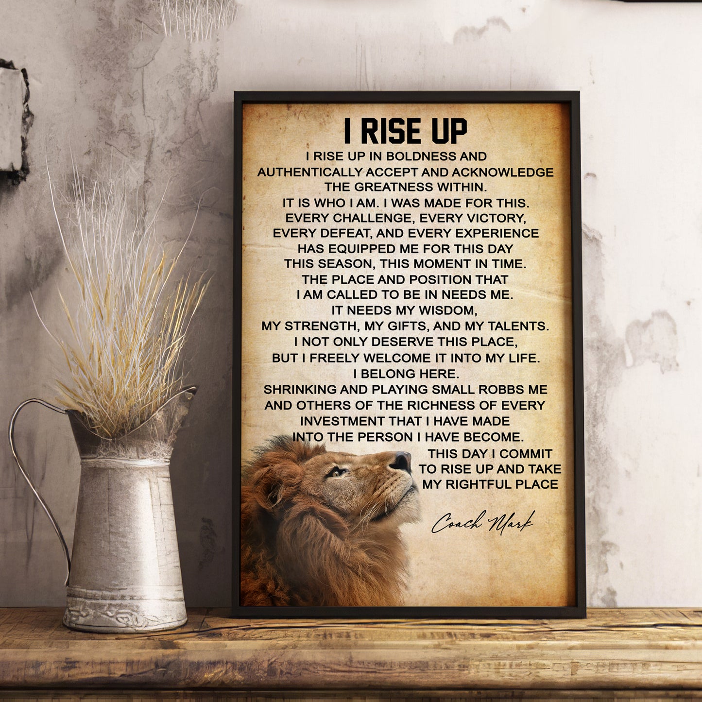 I Rise Up Unframed Affirmation Wall Poster 11x17
